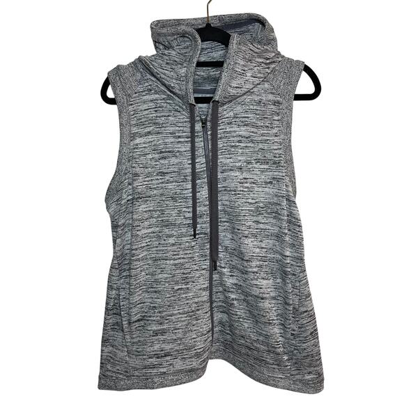 Athleta Blissful Balance Open Back Zip Up Hoodie Vest Gray Size Small Athleisure - Picture 3 of 10